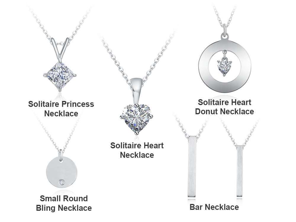 1 Necklace Solitaire Donut Bar Pendant